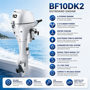 Moteur <span class=keywords><strong>hors</strong></span>-<span class=keywords><strong>bord</strong></span> à essence HONDAS BF10DK2 7,4 kW 10 CV 5000-6000 tr/min 222 cm³ <span class=keywords><strong>2</strong></span> cylindres 4 temps pour bateau pneumatique de pêche et de sauvetage - Product Image 3