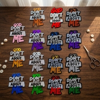 Nouvelles Broderies en Chenille à Paillettes « GOD DON'T PLAY ABOUT ME » – Appliques Thermocollantes Faites à la Main pour Jeans et Casquettes de Routier