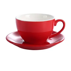 Taza de cerámica con platillo para café, té, té, precio de fábrica, 90ml, 150ml, 250ml, 300ml