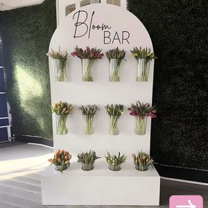 Élégant présentoir mural en bois pour champagne avec design en arche pour réception de <span class=keywords><strong>mariage</strong></span>, bar à cocktails, décoration de fête en plein air - Product Image 2