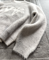 Pull-over en maille brossée épaisse, teint en fil, doux et moelleux, style décontracté, coupe ample, avec découpes, pour l'hiver