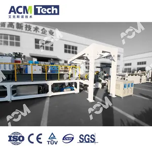 customized full automatic ACMTech brand plastic PET sheet extruder for 100% recycling flakes making machine extruder plastic