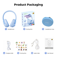 Casque sans fil Bluetooth pour enfants, 40 mm, ANC adaptatif, prise en charge de l'application, limite de volume de 85 dB, mode filaire, certifié CE UKCA