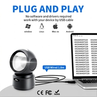 Lector de Códigos de Barras de Escritorio 2D de Alta Velocidad JR T30e con Sensor Automático CMOS, Escáner de Códigos QR para Pagos Móviles, para Puntos de Venta en Tiendas Minoristas