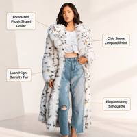 Abrigo de Invierno para Mujer, de Piel Sintética, Largo, con Estampado de Leopardo, Talla Grande, Grueso, Cálido, de Lujo, Chaqueta de Moda Urbana
