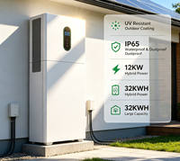 Système de batterie hybride tout-en-un 12KW 32KWH 220V monophasé basse tension IP65 pour stockage d'énergie domestique, spécifications UE