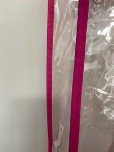 Bolsa de Ropa para Disfraces de Danza de PVC Transparente Personalizada de 37'' con Bolsillos para Identificación, Bolsa de Ropa para Disfraces de Danza Personalizada con Ribete <span class=keywords><strong>Rosa</strong></span> Intenso - Product Image 4