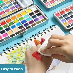 Ensemble de peinture aquarelle solide de 90 couleurs Petite boîte en étain Peinture artistique professionnelle <span class=keywords><strong>Art</strong></span> des ongles Mélange Perlé Fabriqué en Chine pour les enfants de 3 ans et plus - Product Image 5
