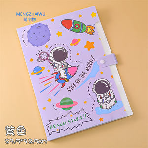 Articles scolaires français pour enfants papeterie portefeuille extensible sac à documents étanche dessin animé PP grande capacité dossier a4 - Product Image 6