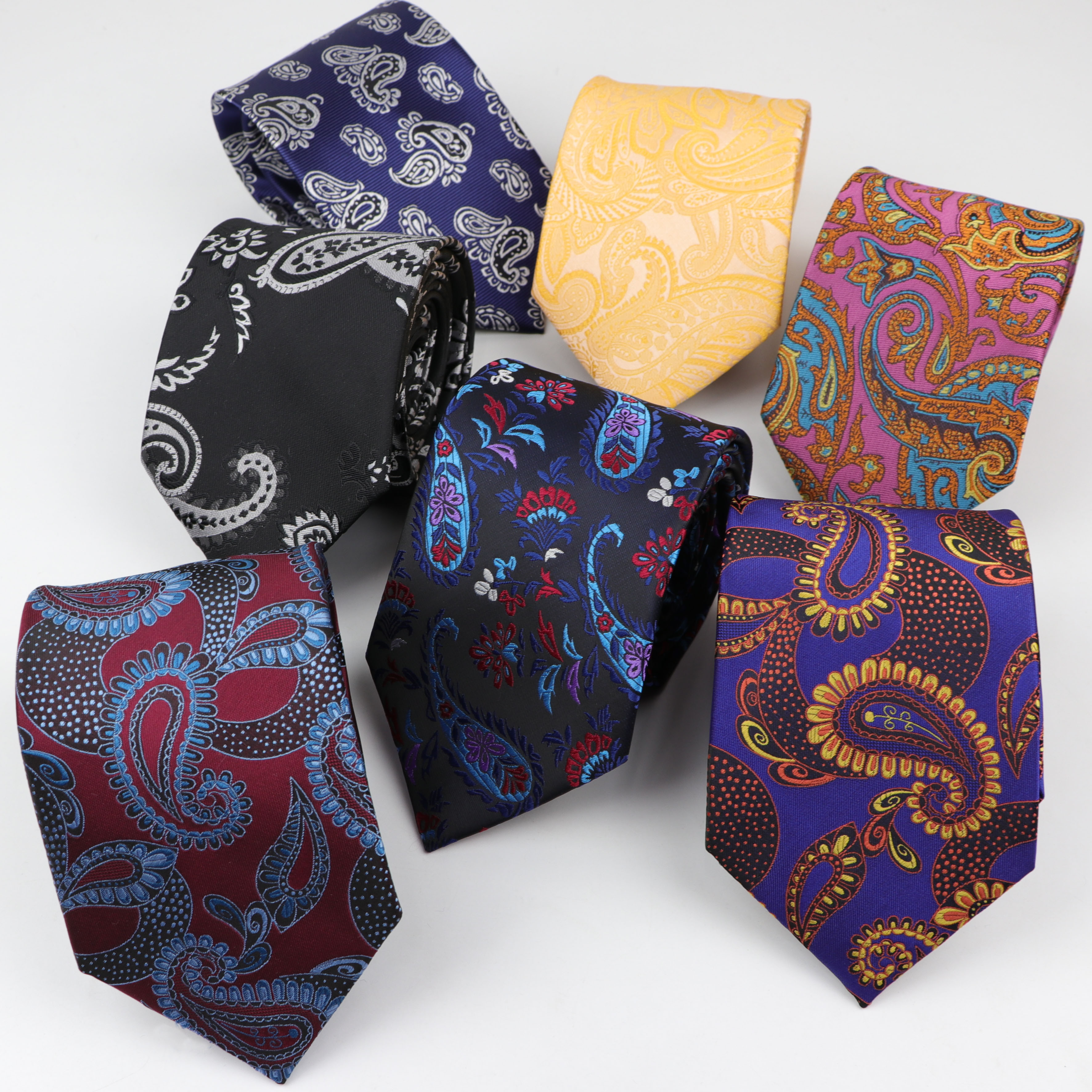 Formele Standaard Size Paisley Stropdas Bruidegom Gentleman Banden Mannen Ontwerp 3.15inch Party Polyester Gravata Slanke Pijl 8cm Zijde tie