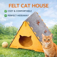 Lit pour chat pliable en feutre durable, grand, résistant aux griffures, nid douillet pour animaux de compagnie, abri intérieur pour chat, durable, écologique, pour petits animaux