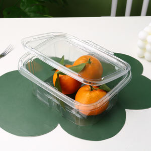 Toptan şeffaf plastik kutular gıda saklama kabı temizle salata süpermarket kurcalamaya açık kapaklı meyve sebze için - Product Image 5