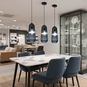 Luminaire suspendu simple de style minimaliste avec <span class=keywords><strong>abat</strong></span>-<span class=keywords><strong>jour</strong></span> en verre artistique E27, adapté à l'éclairage de cuisine, de bar et de café - Product Image 3