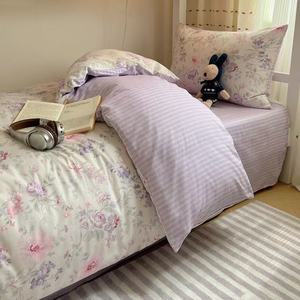 Nhà Máy Bán Hàng Trực Tiếp Màu Rắn Tối Giản Bốn Mảnh Bộ Giường - Product Image 3