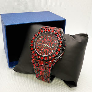 メンズ向け ヒップホップ フルダイヤモンド ウォッチ ファッション ラグジュアリー クォーツ 腕時計 ステンレススチール製 ダイヤモンド文字盤 アイスドアウト - Product Image 5