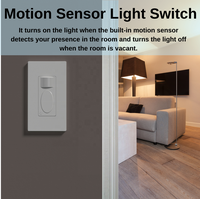 Interruptor de Sensor de Movimiento Montado en Pared con Temporizador para Automatización de Iluminación del Hogar, Estándar de EE. UU.