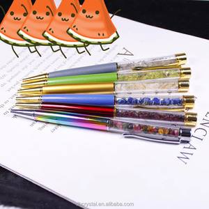 Penna a Sfera con Pietre Preziose Frantumate, Penna Personalizzata con Ametista e Quarzo Naturale, Penna con Cristalli Curativi e Logo Personalizzato - Product Image 2
