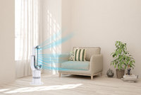 Ventilateur de bureau/sol compact sans pales avec fonction de refroidissement, rotation à 180 degrés, multiples protections de sécurité, application et télécommande
