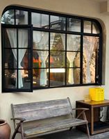 Ventanas de Rejilla de Aleación de Aluminio de Estilo Francés Moderno para Viviendas, con Vidrio Templado