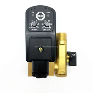 Electronic timer split automatic brass body water mechanical solenoid drain valve timer air compressor tank drain valve