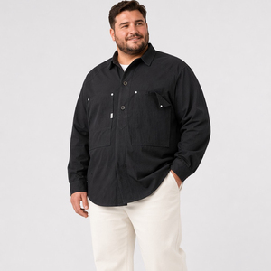 Herenshirt, tactisch, functioneel, lange mouwen, knoopsluiting, effen, casual, grote maten, plus size, oversized, relaxed fit, 6XL, 7XL - Product Image 4