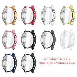 Nhà máy bán buôn cho Samsung Galaxy xem 7 40mm 44mm PC + Kính TPU + Kính rỗng mạ điện Kim Cương bảo vệ trường hợp - Product Image 3