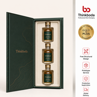 Coffret Cadeau de Whisky Rigide de Luxe avec 3 Bouteilles Miniatures de Scotch Whisky – Emballage Dégustation pour Promotion Distillerie