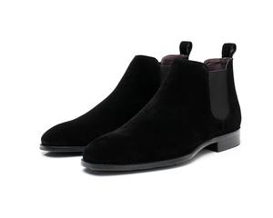 Botas Chelsea de Otoño Invierno para hombre, estilo coreano, de moda, informales, de punta cuadrada, de gamuza, Martin, botas cortas de cuero, estilo británico - Product Image 6