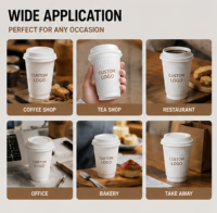 Gobelet à café en papier à double paroi jetable, écologique, avec couvercle, impression personnalisée du logo