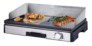 Grill électrique réversible à surface plate 2000W, plaque en aluminium moulé sous pression détachable, protection anti-graisse, contrôle numérique de la température, antiadhésif - Product Image 3