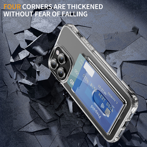 <span class=keywords><strong>Coque</strong></span> de téléphone portable Anti-chute de poche portefeuille pour iPhone 11 12 13 14 Pro Max étui de téléphone transparent pour carte de crédit pour iPhone 15 16 Pro Max - Product Image 4