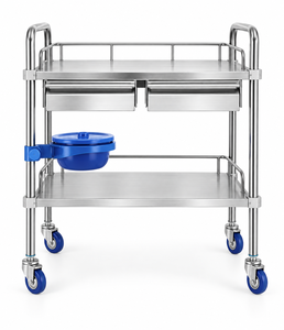 Estación de Procedimientos Médicos para Carro Médico de Acero Inoxidable con Ruedas para Salas de Tratamiento Hospitalario - Product Image 2
