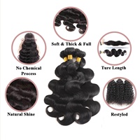 Vente chaude usine : Extensions de cheveux vierges brésiliens non traités, tissage double trame, ondulations naturelles, mèches de cheveux humains pour femmes