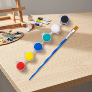 Giorgione – Lot de 6 mini pots de peinture acrylique de 3 ml pour enfants, avec papier et kit de pinceaux inclus, idéal pour le bricolage - Product Image 3