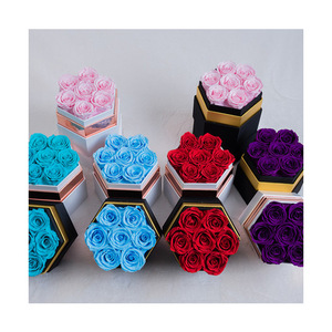 Caja de regalo cuadrada de <span class=keywords><strong>rosas</strong></span> de flores preservadas hechas a mano de Ammy con joyero, regalo de <span class=keywords><strong>cumpleaños</strong></span> de Rosa eterna, regalo de <span class=keywords><strong>cumpleaños</strong></span>, AM-PFB04 - Product Image 1