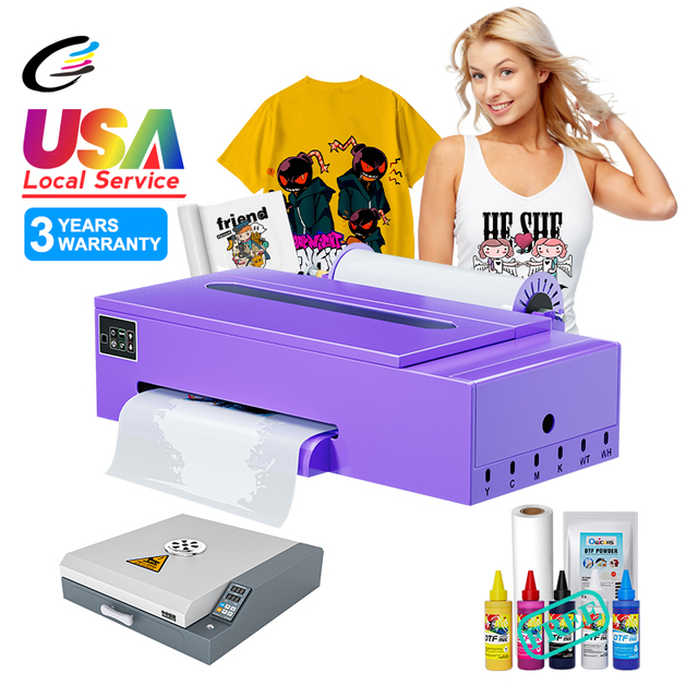 New XP600 for Epson DTF Printerl A3 Inkjet T-shirt Heat Transfer Printing Machine Purple A3 DTF Printer