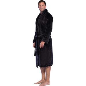 Albornoz de microfelpa súper suave para hombre con cuello chal, bata de spa de invierno, ropa de dormir unisex de manga larga, albornoces de lujo personalizados para hombre - Product Image 2