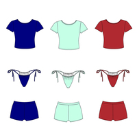 Ensemble 3 pièces crop top et tee-shirt de bain pour femme, manches courtes, bas de bikini froncé à nouer sur le côté avec shorty, couleur unie, pour vacances à la plage