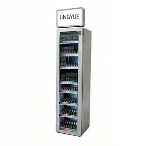 JINGYUE Tobacco Cigarette Display Cabinet 7-Tier Metal <b>Shelving</b> with LED Lighting Freestanding Vertical Rack - Product Image 1