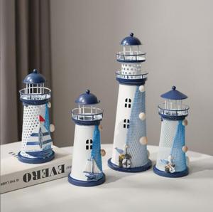 <span class=keywords><strong>Faro</strong></span> de Hierro Estilo Mediterráneo, Decoración LED para <span class=keywords><strong>Faro</strong></span>, Decoración Creativa de Escritorio, <span class=keywords><strong>Faro</strong></span> con Viento Oceánico - Product Image 1
