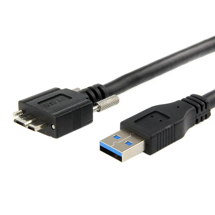 USB 3.0 A male to Micro B male cable hdd with screw locking for Industrial Camera USB3.0 otg cable for external hard drive