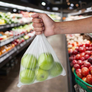Rollo de plástico transparente HDPE Ldpe con impresión personalizada, bolsa transparente para productos vegetales, bolsas de plástico para alimentos en rollo para supermercado - Product Image 4
