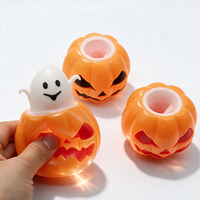 Squishy TPR/Silicone Halloween Pompoen Spook Pop Mini Knijp Speelgoed 12 Stuks Decompressie Stress Verlichting Fidget Speelgoed Displaydoos