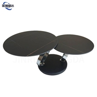 Table basse compacte extensible multifonctionnelle en métal, style nordique, luxe léger, moderne, en pierre de quartz, rotative, Jinruishengda