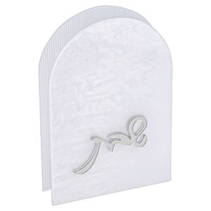 Ngọc Trai Lucite Dome Trắng Cơ Sở Thiết Kế Hiện Đại Nhà Máy Tùy Chỉnh Hộp diêm Với Vàng Logo Shabbos Văn Bản - Product Image 2