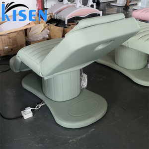 Lit de massage électrique pour le visage et le corps Kisen de bonne qualité en cuir synthétique vert avec télécommande et 3 moteurs - Product Image 3