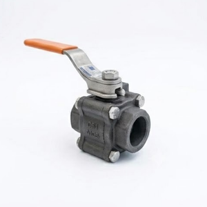 Vanne à boisseau sphérique forgée en trois parties F304 F316 800LB avec raccord à sertir fileté NPT API 608 pour le contrôle - Product Image 1