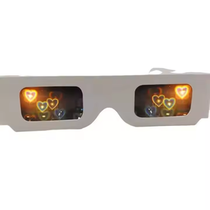 Gafas de difracción de fuegos artificiales de cartón de papel en forma de corazón de Navidad 3D para celebraciones festivas - Product Image 3
