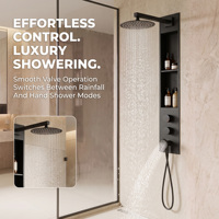 Ensemble de douche thermostatique à effet pluie en acier inoxydable SUS304, système de douche mural pour salle de bain, ensemble de robinetterie de douche