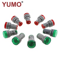 YUMO AC20-500V, AD101-22VM, Kualitas Tinggi, Lampu Indikator LED, Indikator Tipe Bulat Digital, Voltmeter